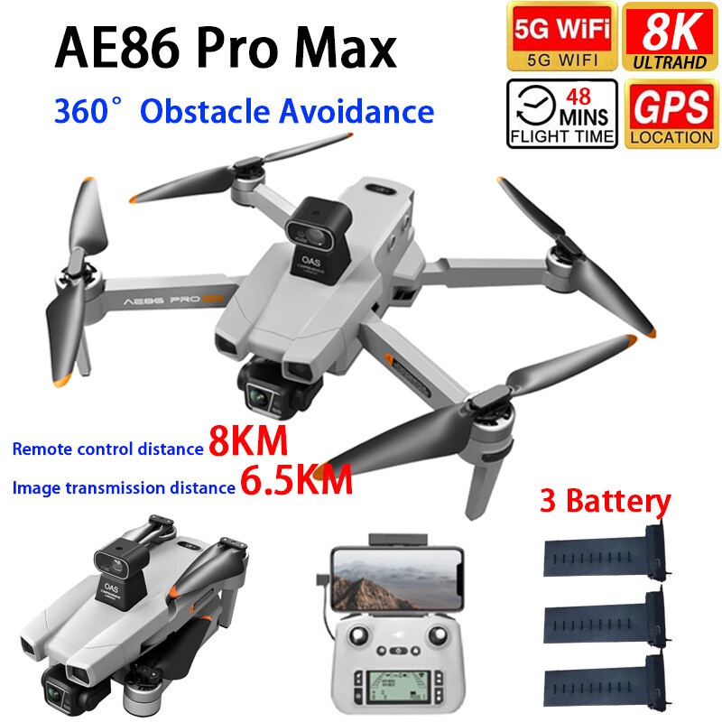 Drone Photogrammetry - AERC AE86ProMax Drone Profesional GPS 5G