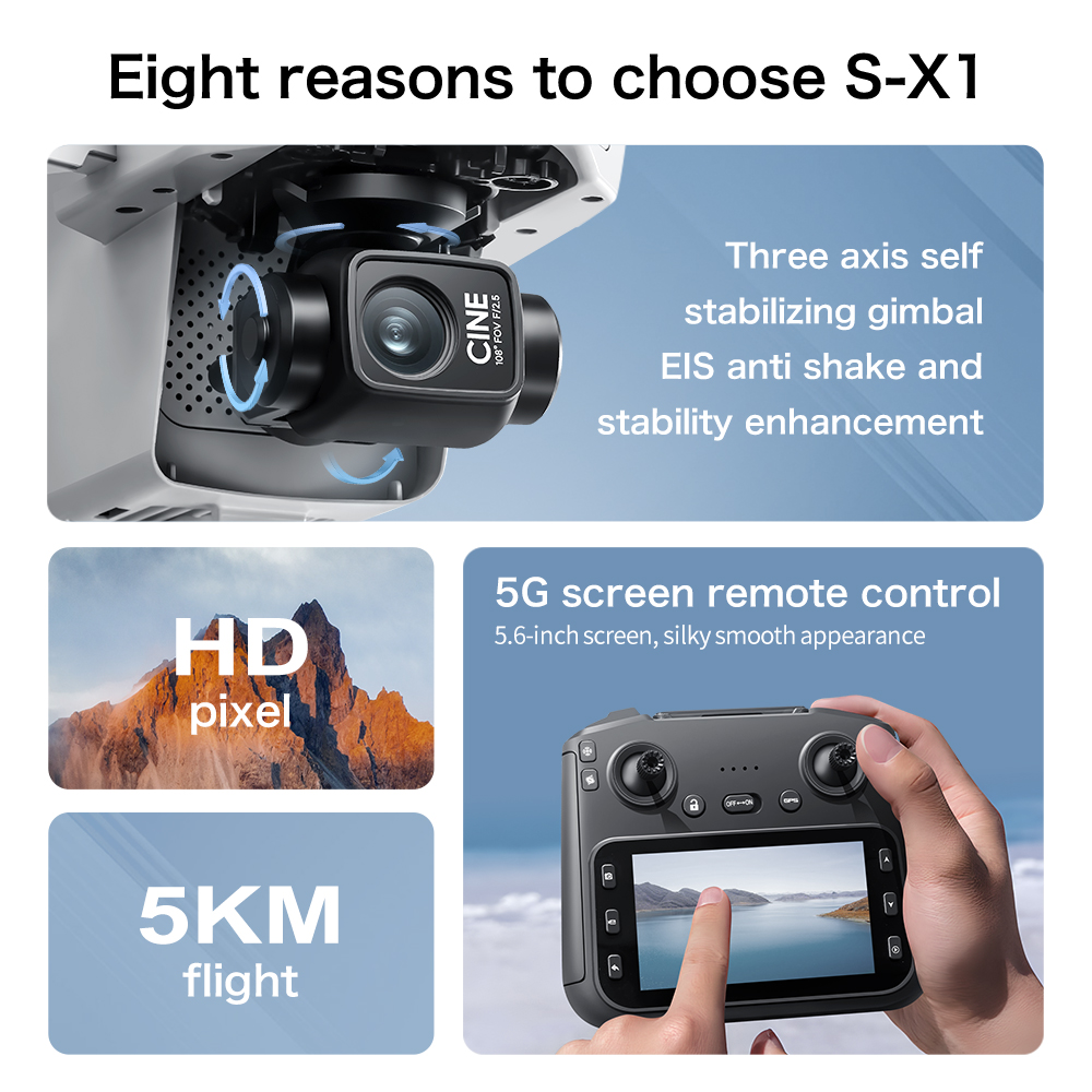 Drone GPS S-X1 MAX dengan Gimb - Drone Thermal Imaging ulasan dan harga